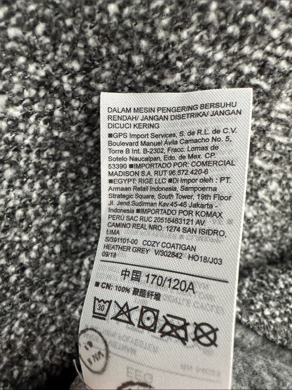 Old Navy Textured Boucle Gray Oversized Pea Coat Sz XXL - Picture 9 of 12